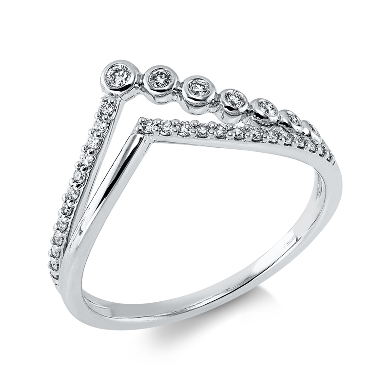 Ring    aus 750/-18 Karat Weißgold mit 32 Diamanten 0