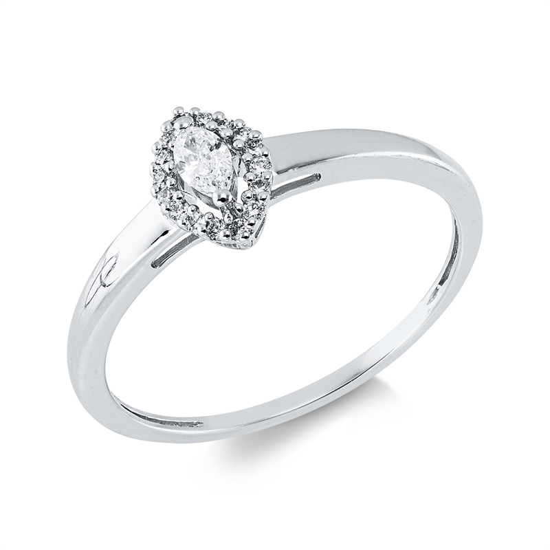 Ring    aus 750/-18 Karat Weißgold mit 17 Diamanten 0