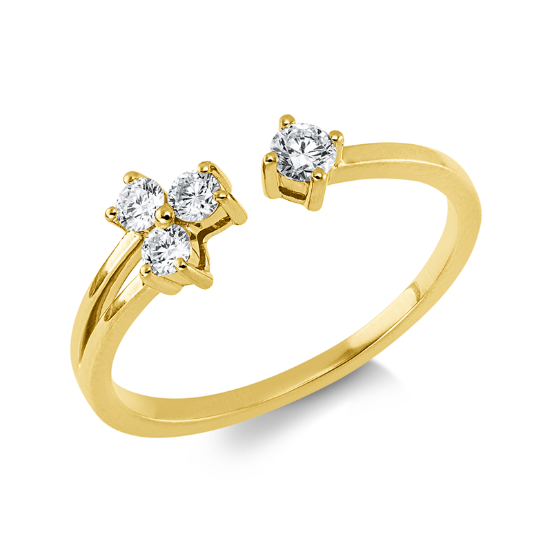 Ring    aus 750/-18 Karat Gelbgold mit 4 Diamanten 0