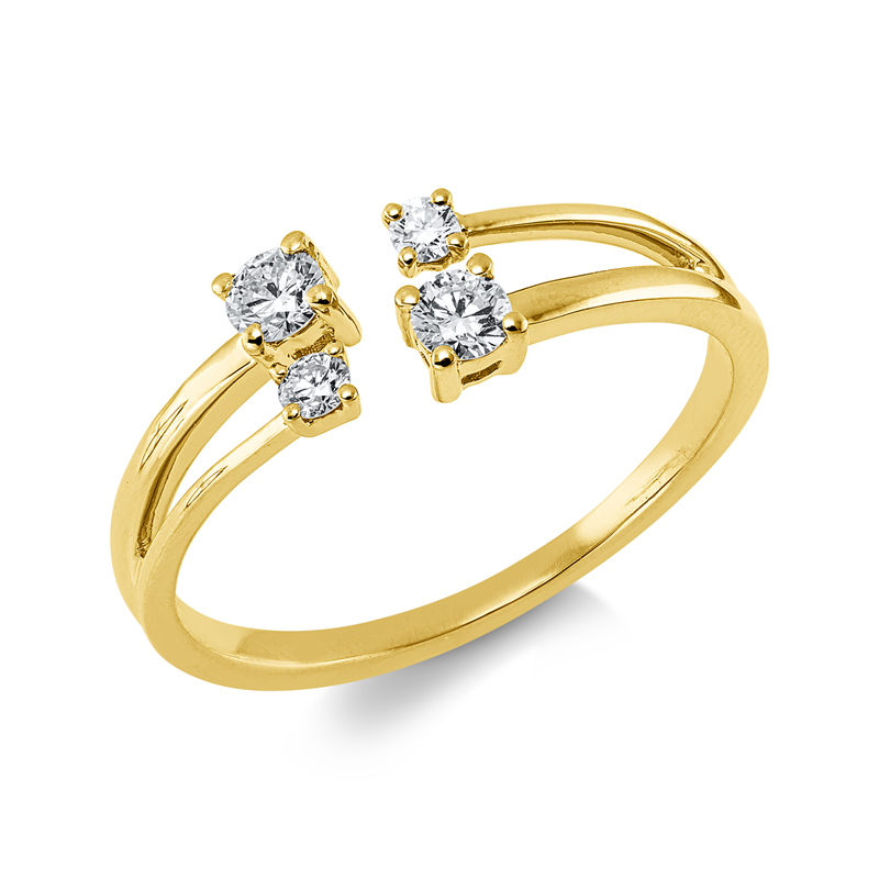 Ring    aus 750/-18 Karat Gelbgold mit 4 Diamanten 0