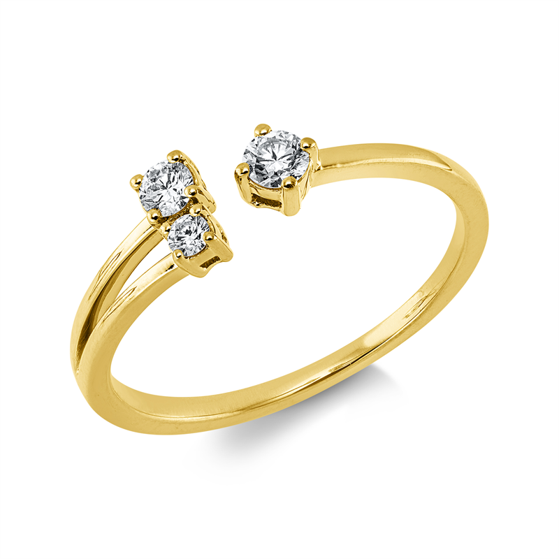 Ring    aus 750/-18 Karat Gelbgold mit 3 Diamanten 0
