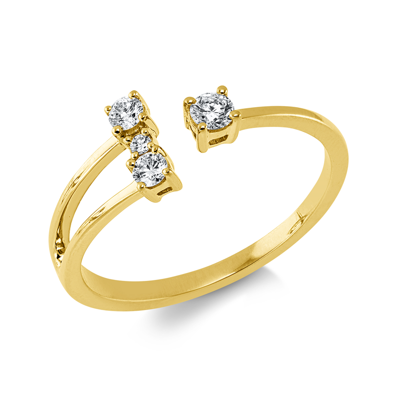 Ring    aus 750/-18 Karat Gelbgold mit 4 Diamanten 0