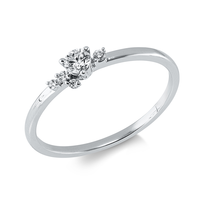 Ring    aus 750/-18 Karat Weißgold mit 5 Diamanten 0