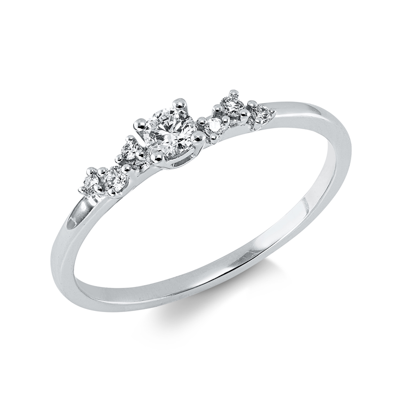 Ring    aus 750/-18 Karat Weißgold mit 7 Diamanten 0