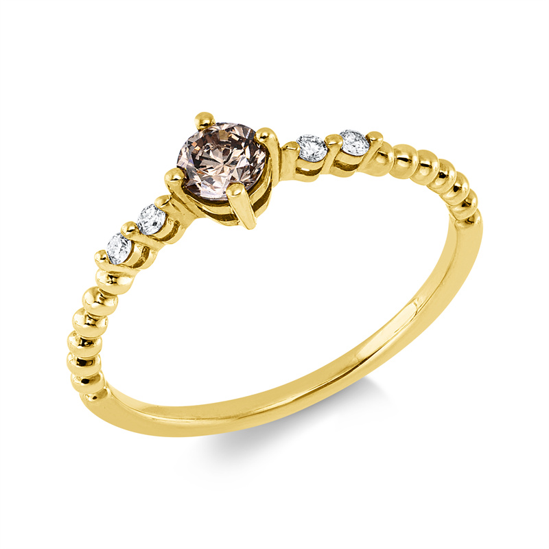 Ring    aus 750/-18 Karat Gelbgold mit 5 Diamanten 0