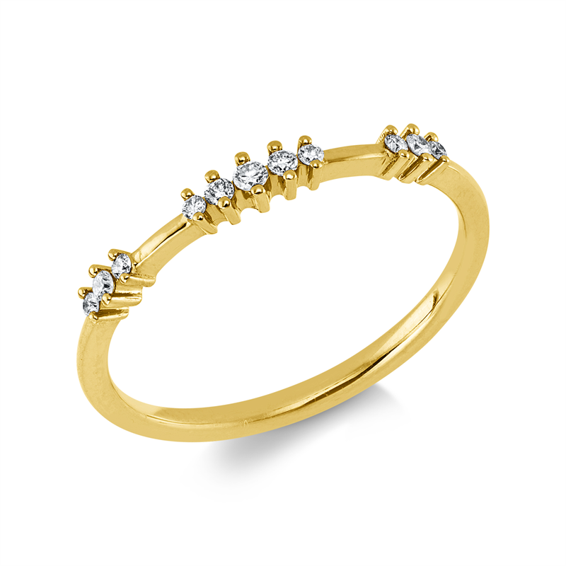 Ring    aus 750/-18 Karat Gelbgold mit 11 Diamanten 0