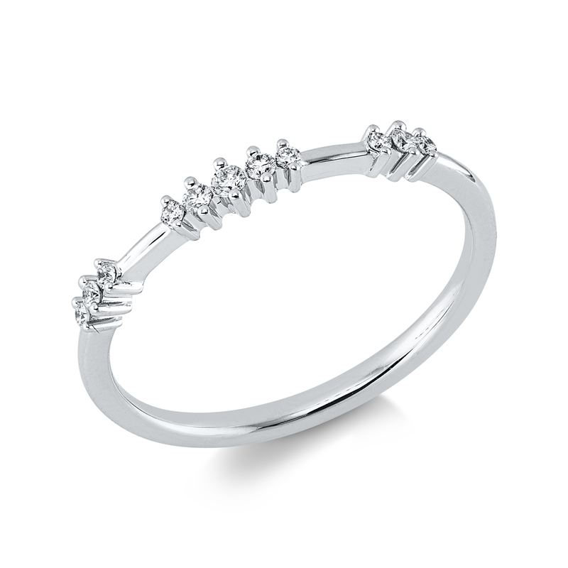 Ring    aus 750/-18 Karat Weißgold mit 11 Diamanten 0