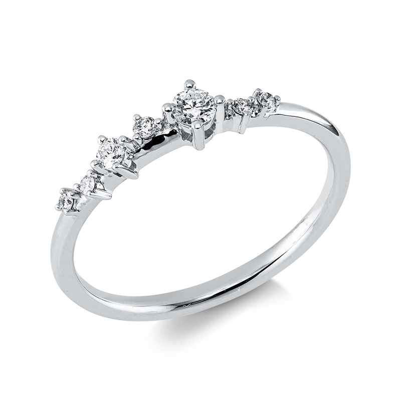 Ring    aus 750/-18 Karat Weißgold mit 7 Diamanten 0