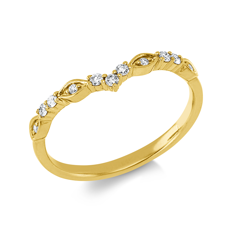 Ring    aus 750/-18 Karat Gelbgold mit 11 Diamanten 0