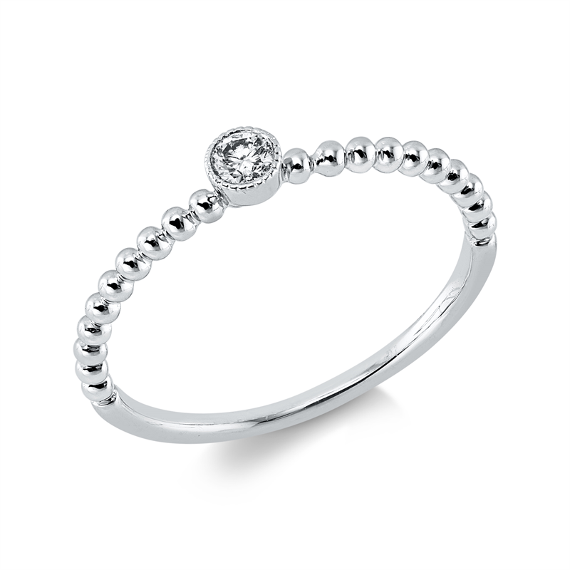 Ring    aus 750/-18 Karat Weißgold mit 1 Diamant 0