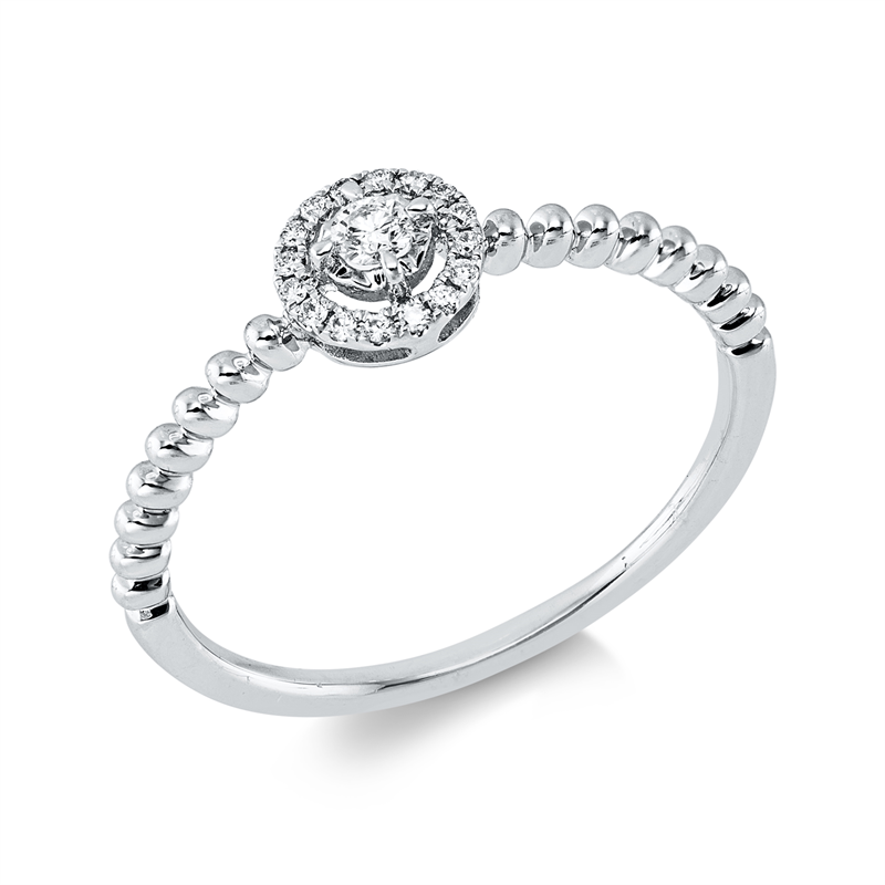 Ring    aus 750/-18 Karat Weißgold mit 17 Diamanten 0