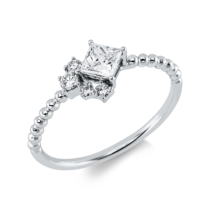 Ring    aus 750/-18 Karat Weißgold mit 5 Diamanten 0