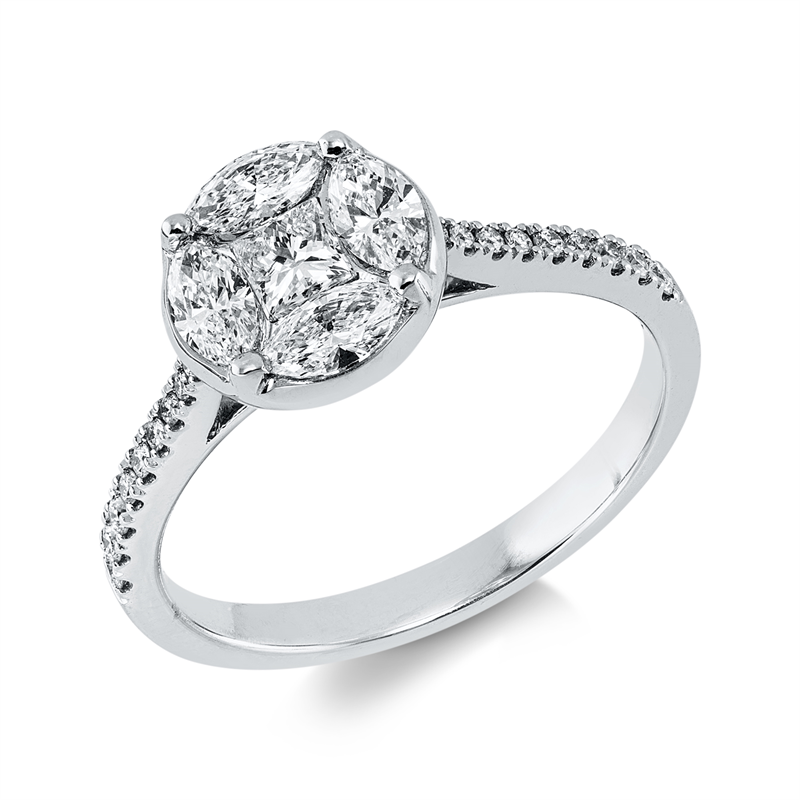 Ring    aus 750/-18 Karat Weißgold mit 23 Diamanten 0