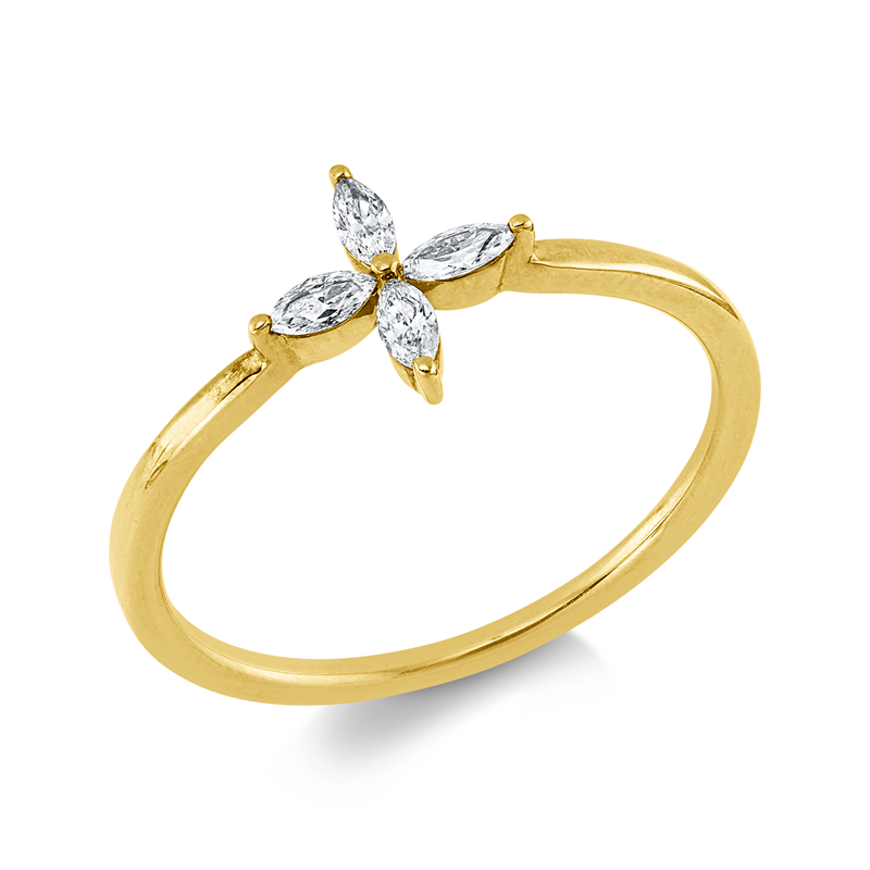 Ring    aus 750/-18 Karat Gelbgold mit 4 Diamanten 0