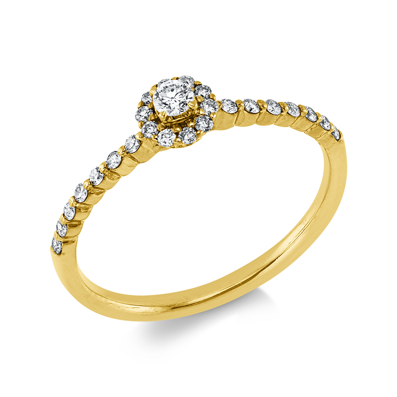 Ring    aus 750/-18 Karat Gelbgold mit 25 Diamanten 0