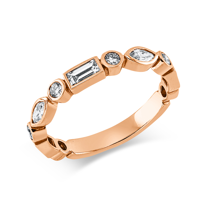 Ring    aus 585/-14 Karat Rotgold mit 11 Diamanten 0