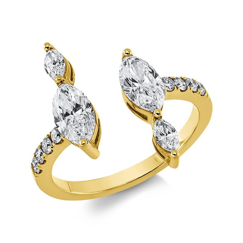 Ring    aus 750/-18 Karat Gelbgold mit 12 Diamanten 1
