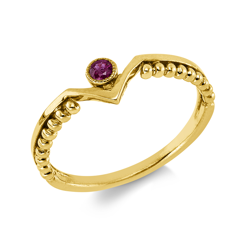 Ring mit Rubin  aus 750/-18 Karat Gelbgold  