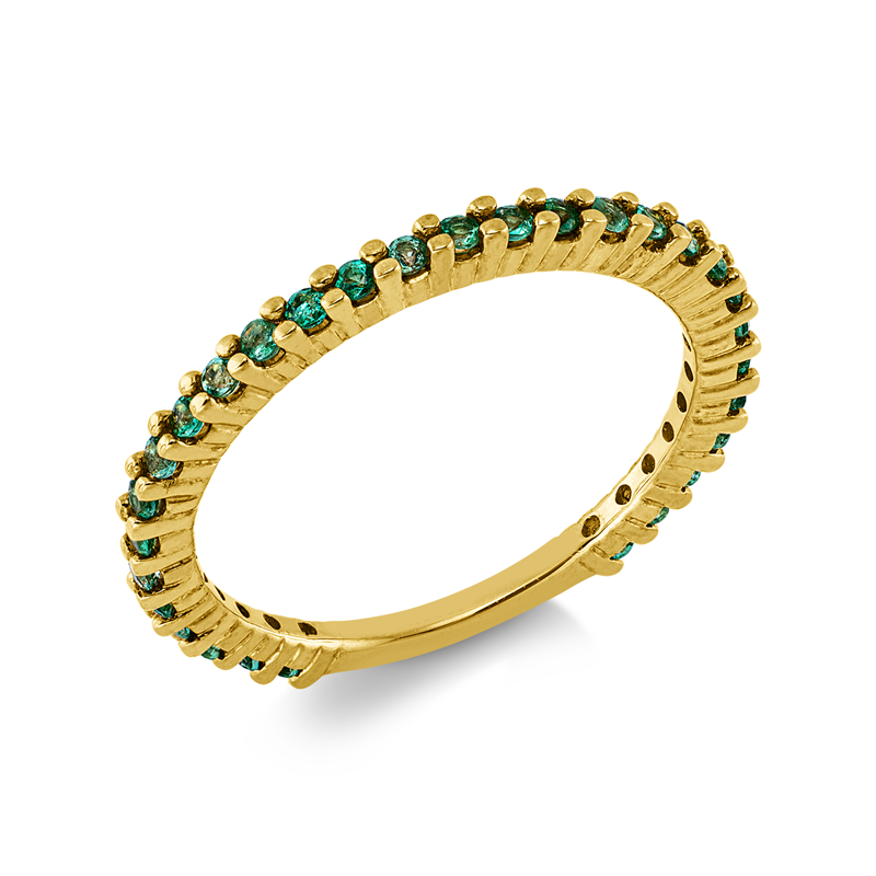 Ring mit Smaragd  aus 750/-18 Karat Gelbgold  