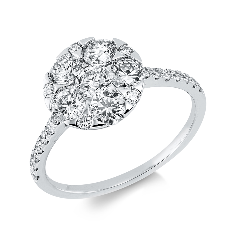 Ring    aus 750/-18 Karat Weißgold mit 25 Diamanten 1