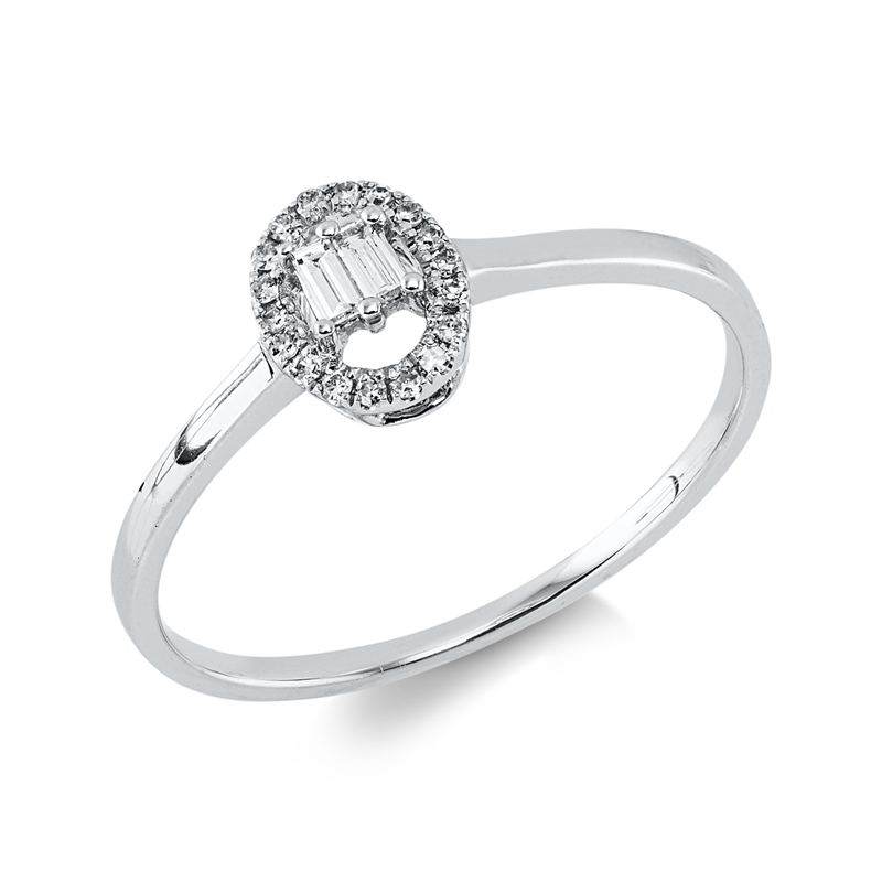 Ring    aus 585/-14 Karat Weißgold mit 20 Diamanten 0