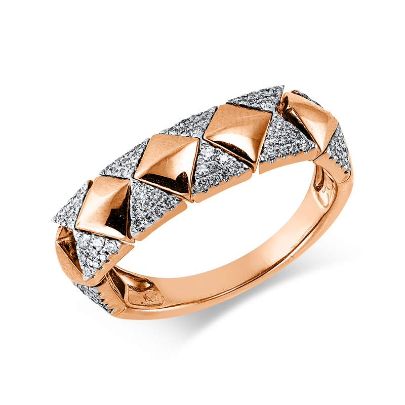 Ring    aus 750/-18 Karat Rotgold / Weißgold mit 96 Diamanten 0
