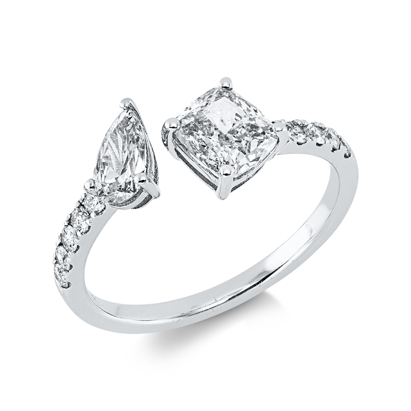 Ring    aus 750/-18 Karat Weißgold mit 12 Diamanten 1