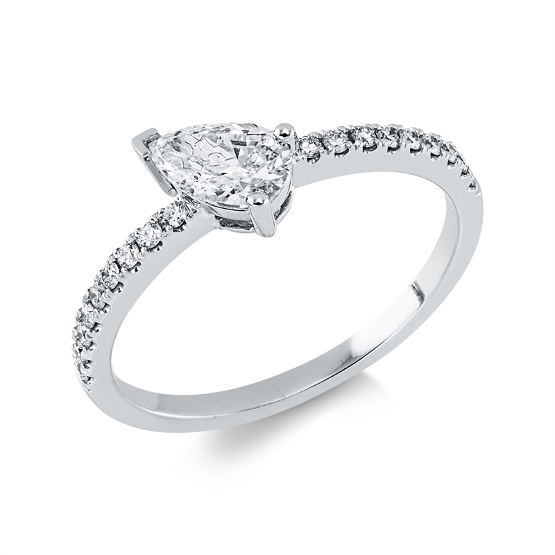 Ring    aus 750/-18 Karat Weißgold mit 19 Diamanten 0