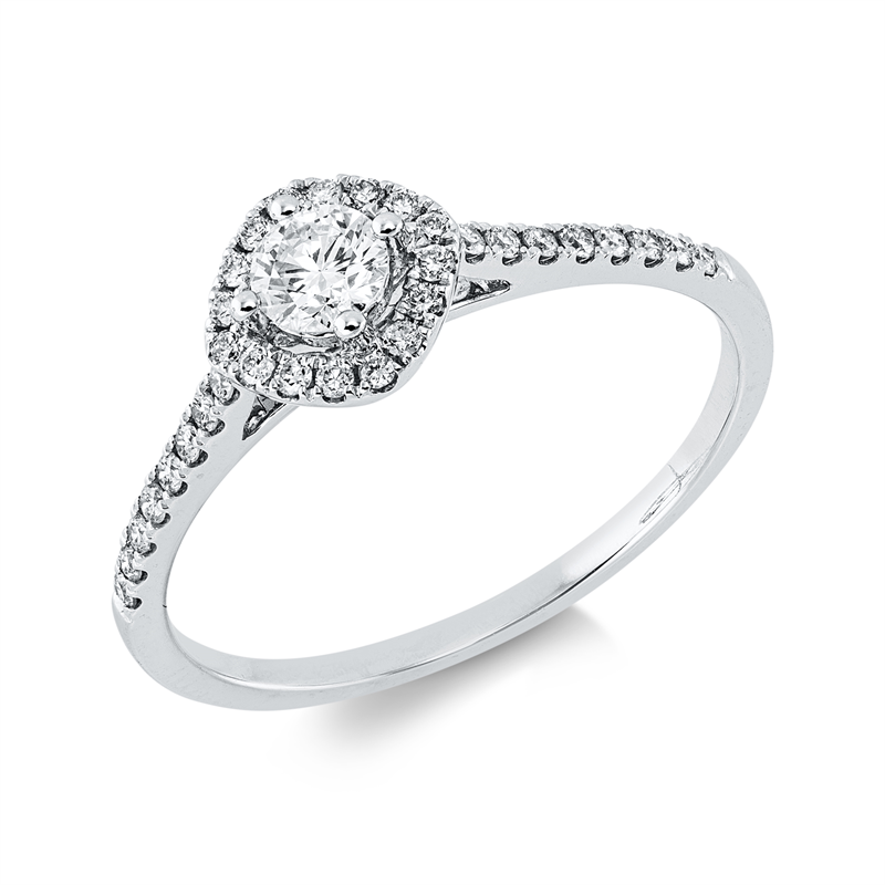 Ring    aus 585/-14 Karat Weißgold mit 33 Diamanten 0