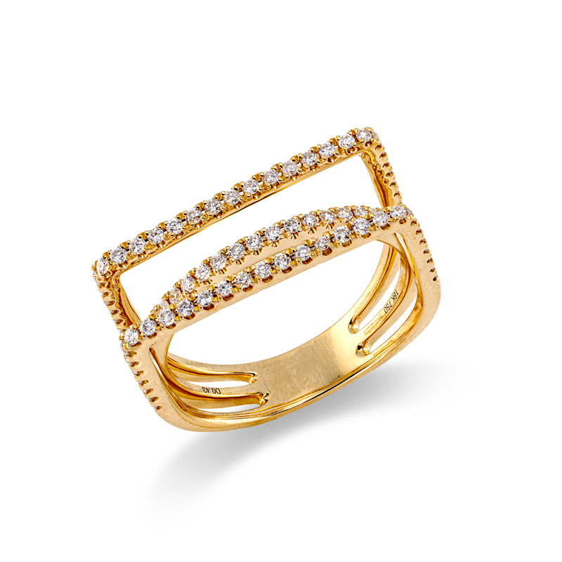Ring    aus 750/-18 Karat Gelbgold mit 81 Diamanten 0