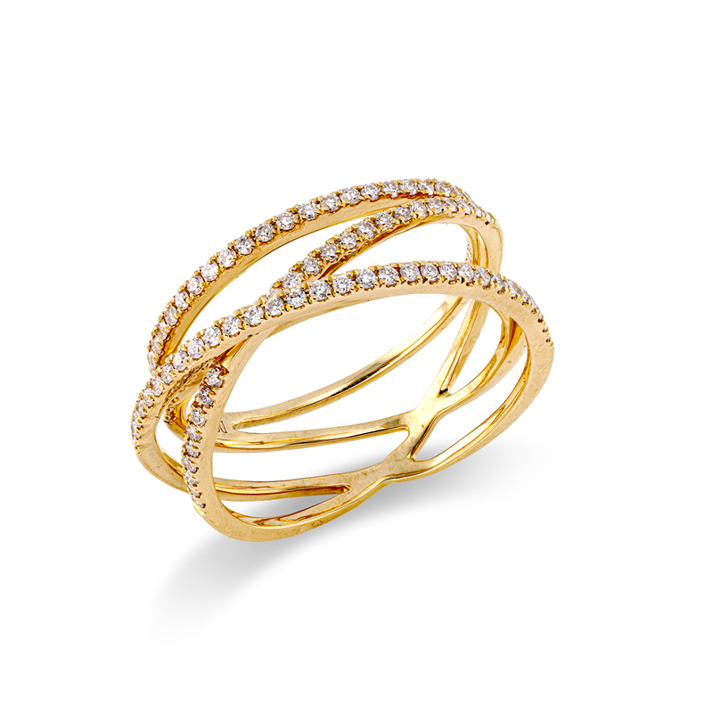 Ring    aus 750/-18 Karat Gelbgold mit 98 Diamanten 0