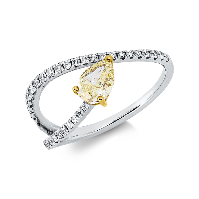 Ring    aus 750/-18 Karat Weißgold / Gelbgold mit 36 Diamanten 0