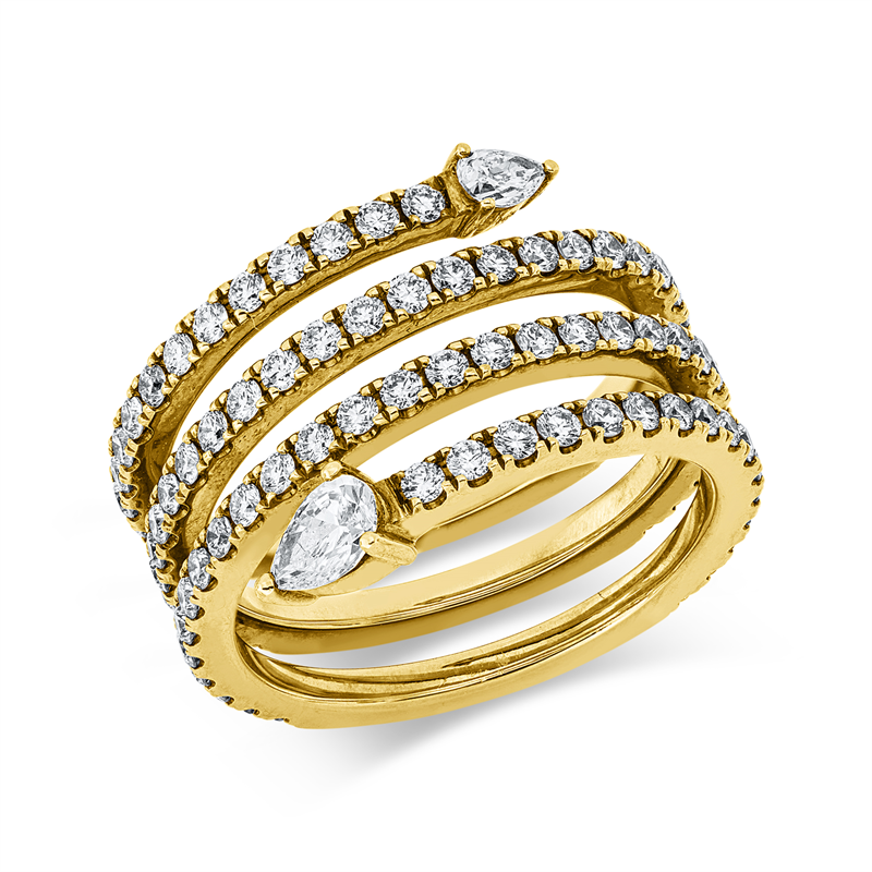 Ring    aus 750/-18 Karat Gelbgold mit 92 Diamanten 1