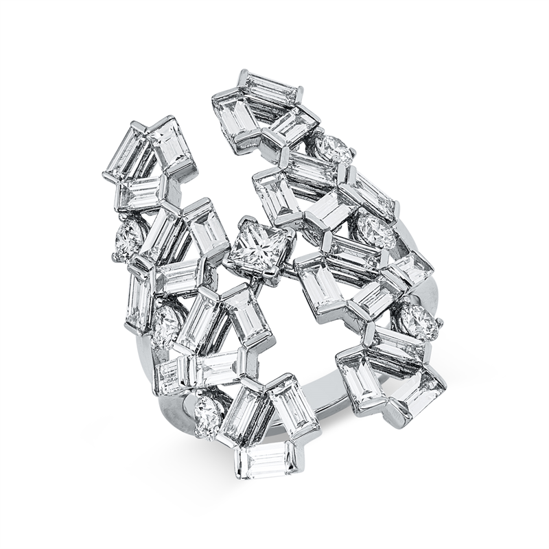 Ring    aus 750/-18 Karat Weißgold mit 35 Diamanten 3