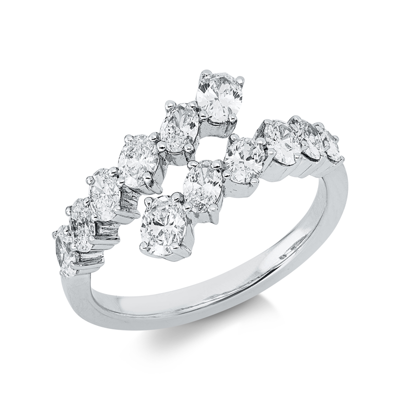 Ring    aus 750/-18 Karat Weißgold mit 12 Diamanten 1