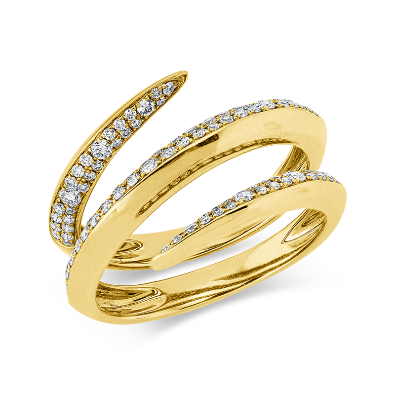 Ring    aus 750/-18 Karat Gelbgold mit 100 Diamanten 0