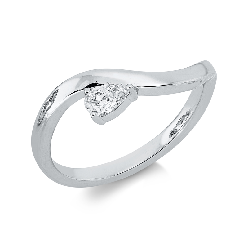 Ring    aus 750/-18 Karat Weißgold mit 1 Diamant 0