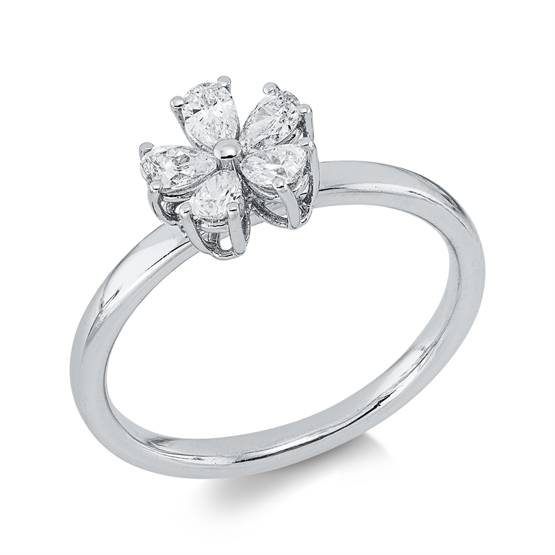 Ring    aus 750/-18 Karat Weißgold mit 5 Diamanten 0