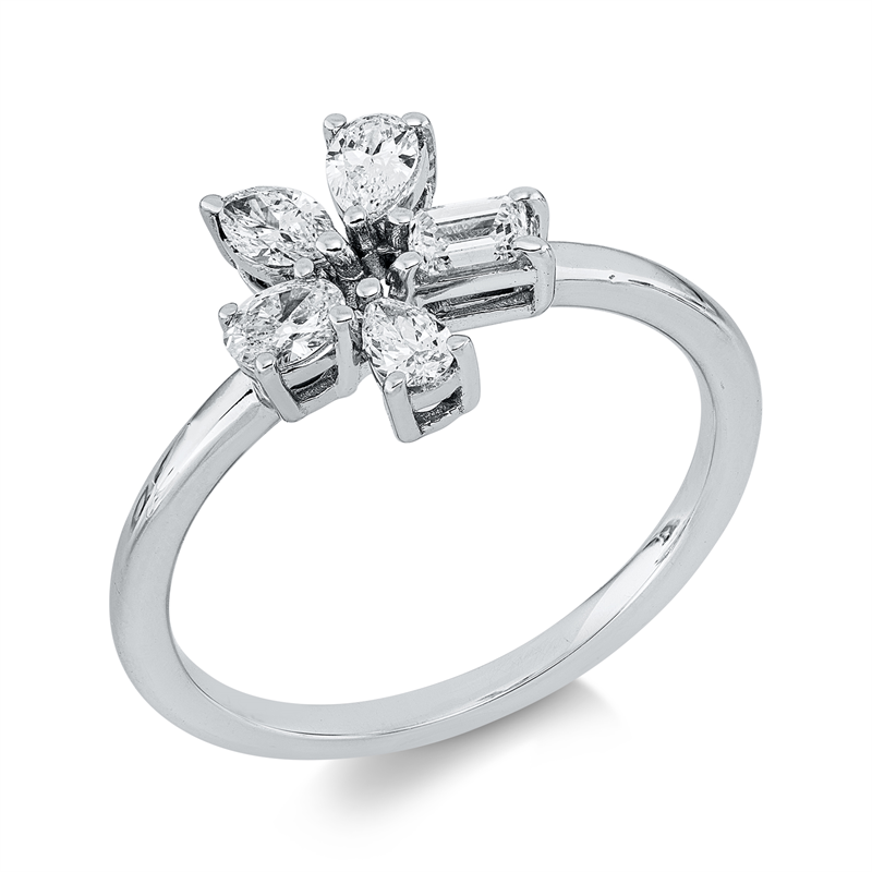 Ring    aus 750/-18 Karat Weißgold mit 5 Diamanten 0