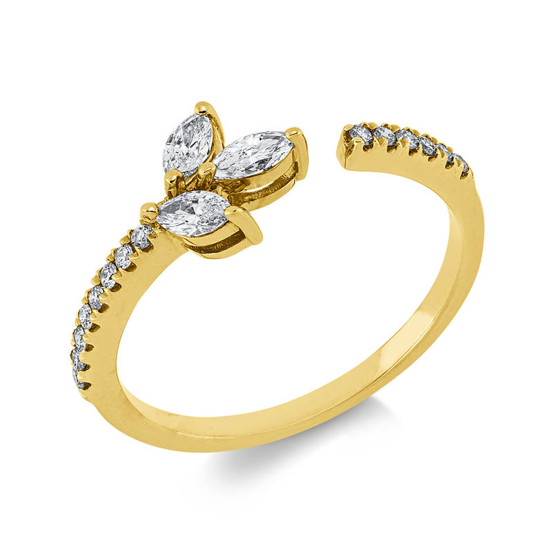 Ring    aus 750/-18 Karat Gelbgold mit 17 Diamanten 0