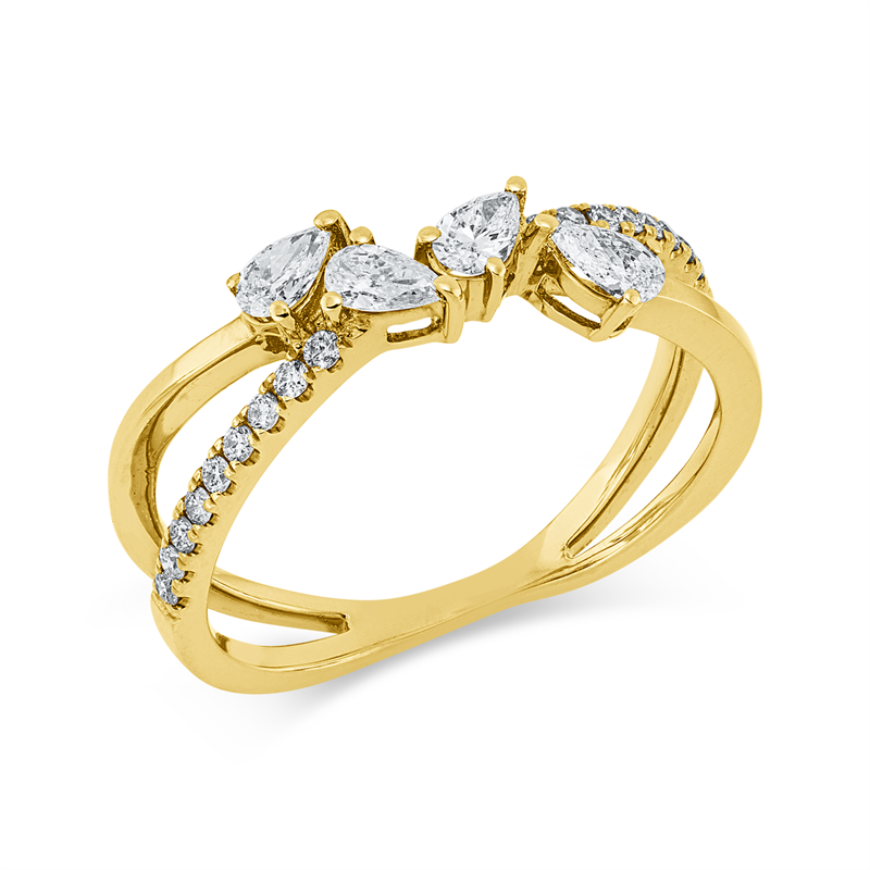 Ring    aus 750/-18 Karat Gelbgold mit 21 Diamanten 0