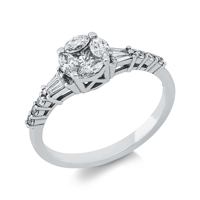 Ring    aus 750/-18 Karat Weißgold mit 15 Diamanten 0