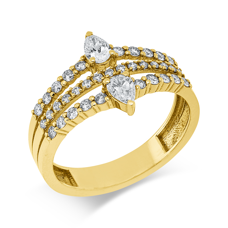 Ring    aus 750/-18 Karat Gelbgold mit 37 Diamanten 0