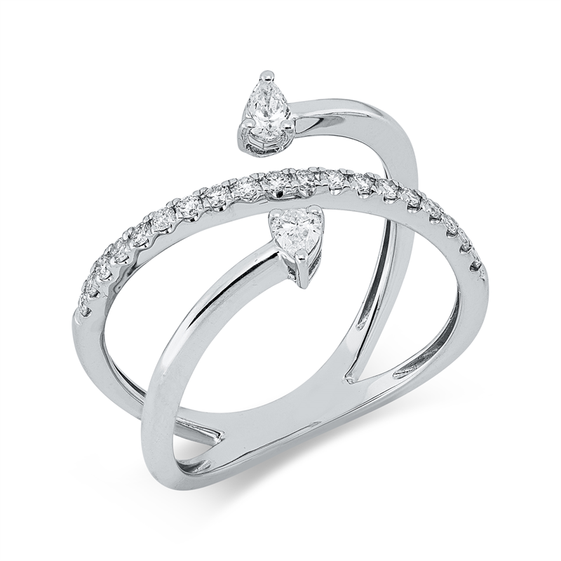 Ring    aus 750/-18 Karat Weißgold mit 21 Diamanten 0