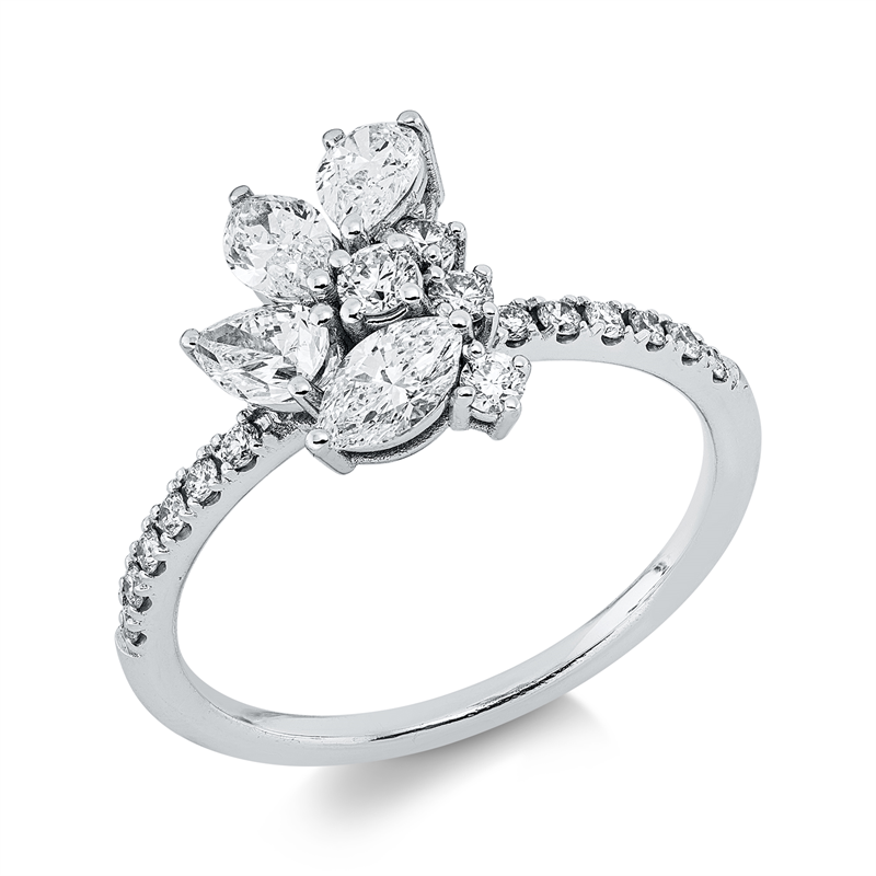 Ring    aus 750/-18 Karat Weißgold mit 20 Diamanten 0