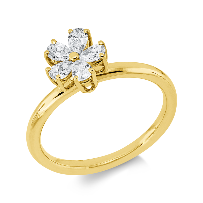 Ring    aus 750/-18 Karat Gelbgold mit 5 Diamanten 0
