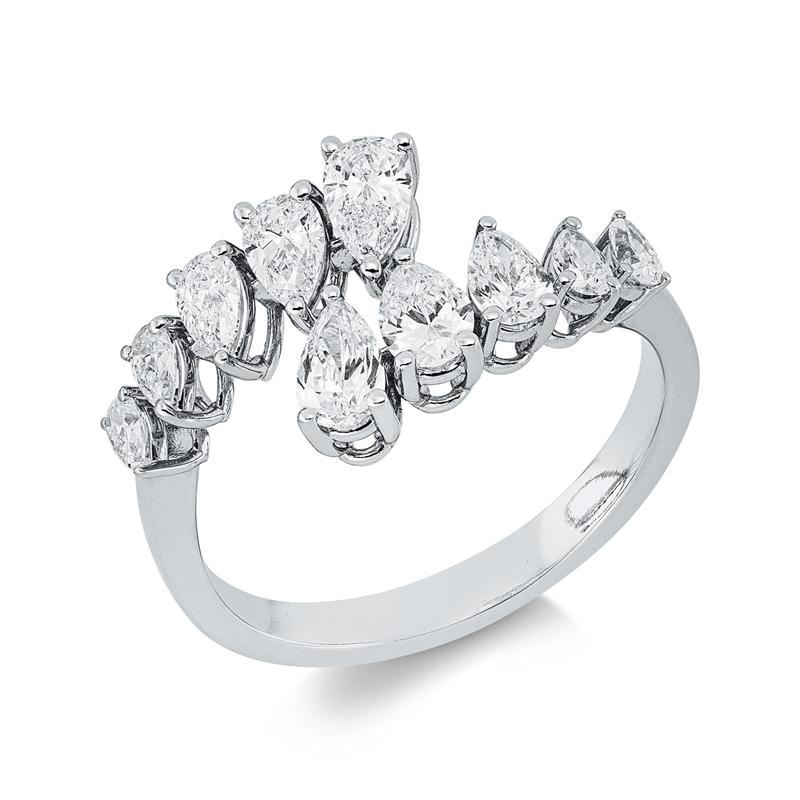 Ring    aus 750/-18 Karat Weißgold mit 10 Diamanten 1