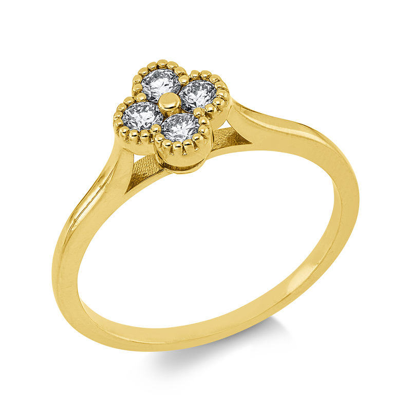 Ring    aus 750/-18 Karat Gelbgold mit 4 Diamanten 0