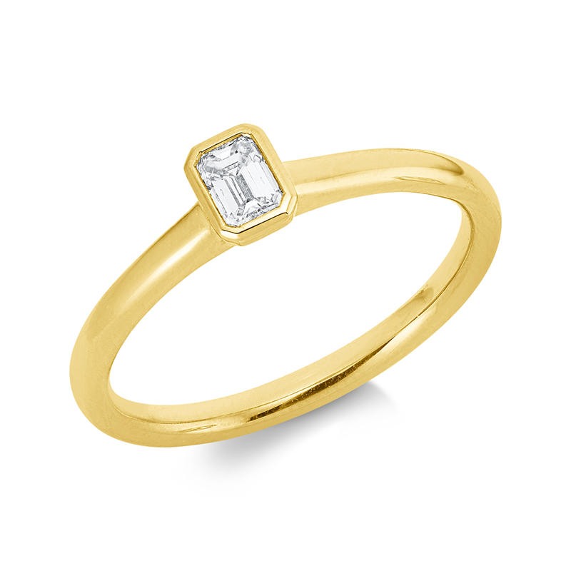 Ring    aus 750/-18 Karat Gelbgold mit 1 Diamant 0