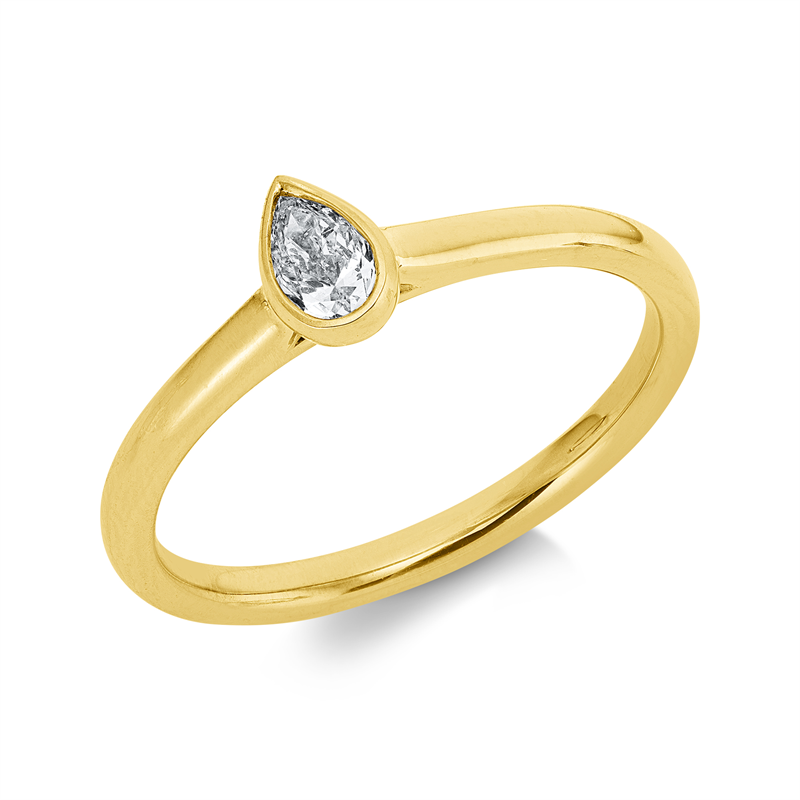 Ring    aus 750/-18 Karat Gelbgold mit 1 Diamant 0